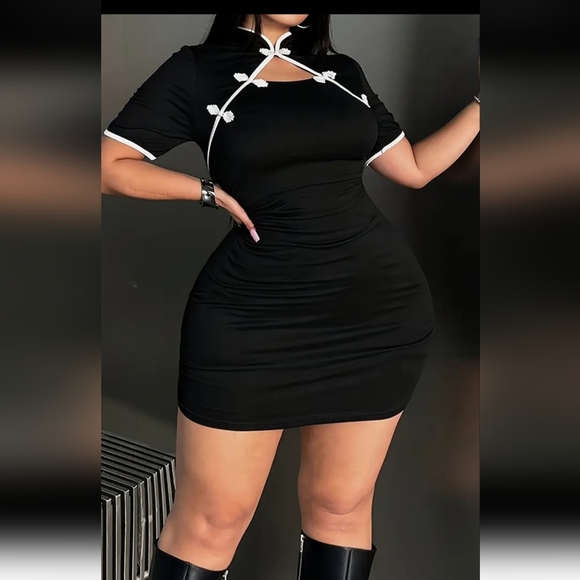 Plus Size  Elegant Black Bodycon Woman  Dress All Season Vesatile Comfortable. - Picture 1 of 11